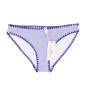 NWT Vineyard Vines Embroidered Stripe Bathing Suit Bottoms Blue/White Size XL